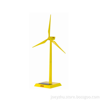 Die cast yellow Home Decorations solar Windmill Model